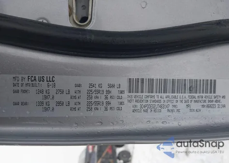 2018 Dodge Journey Gt Awd из США, поврежденный, VIN 3C4PDDEG2JT463147